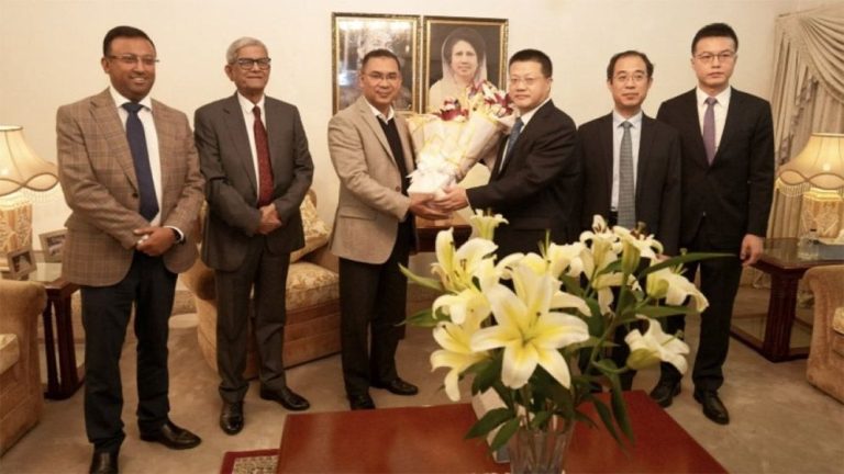 BNP Acting Chairman Tarique Rahman meets Chinese Ambassador to Bangladesh Yao Wen during a courtesy meeting in Dhaka