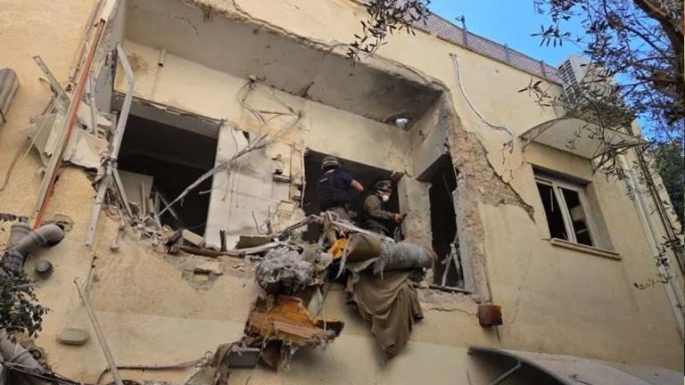 Missile debris falling in central Israel after interception causing injuries and damage near Tel Aviv