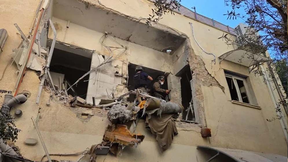 Missile debris falling in central Israel after interception causing injuries and damage near Tel Aviv