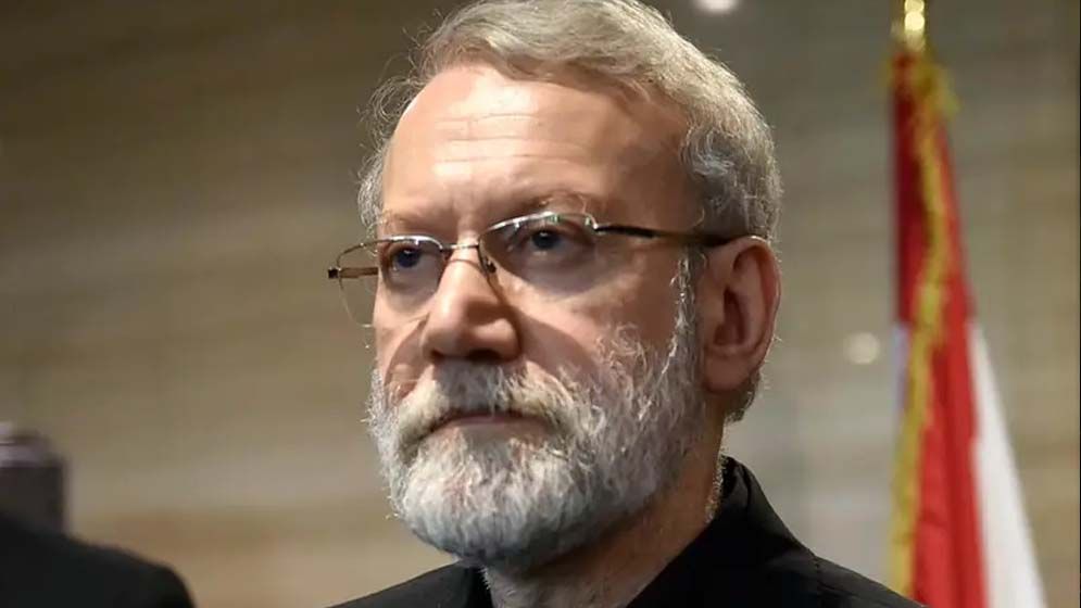 Iranian official Ali Larijani addressing Muslim nations on US-Israel aggression.