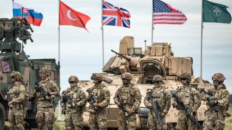 Donald Trump criticizing NATO allies over Iran conflict and Hormuz Strait security issue