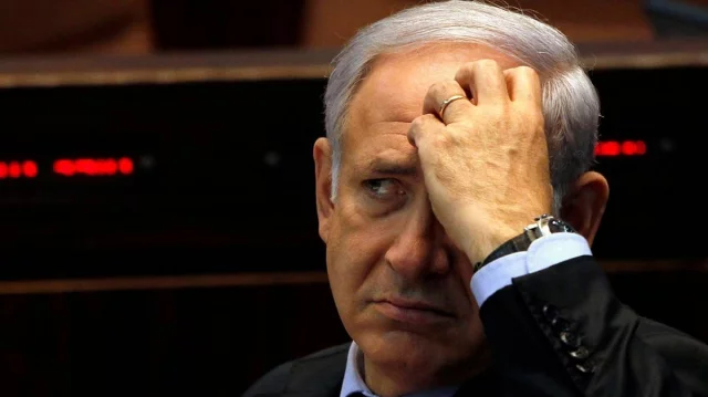 Israeli Prime Minister Benjamin Netanyahu during a public appearance amid heightened security following Iranian threat.