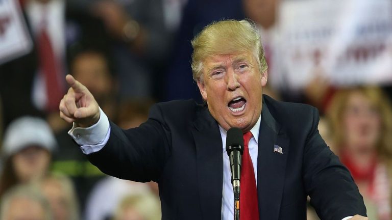 Donald Trump speaking about US strikes on Iranian drone production facilities.