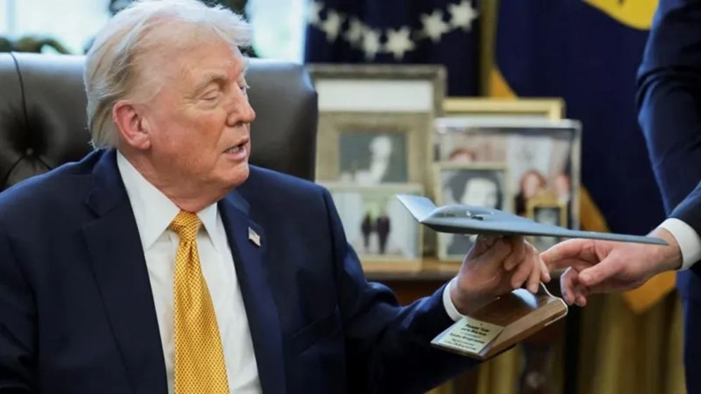 Donald Trump speaking about the Hormuz Strait crisis and lack of international military support